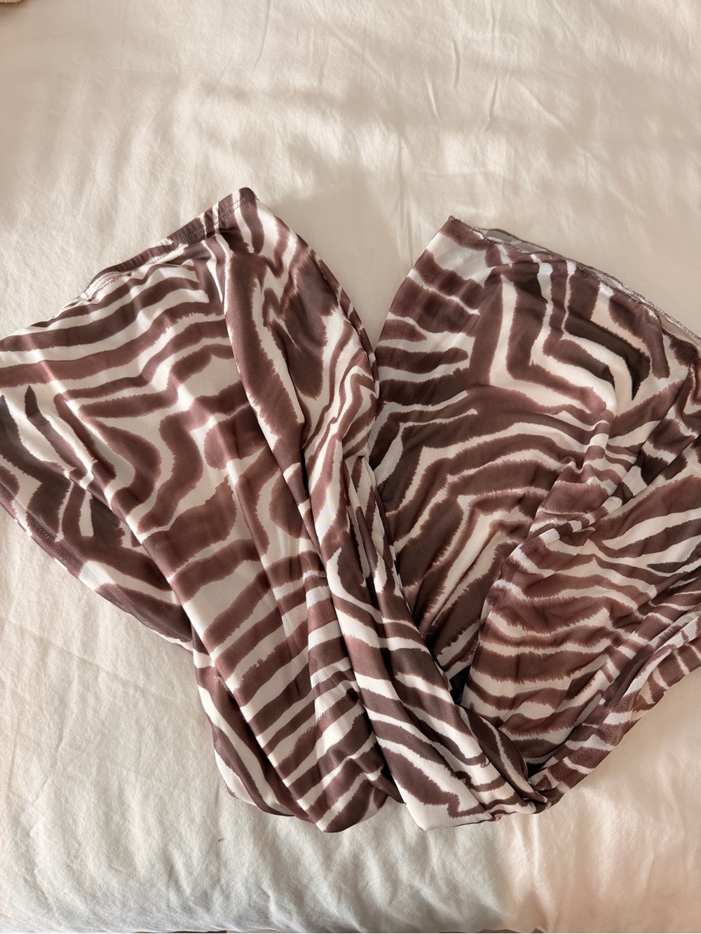 T.J.Maxx Brown and White Zebra-Print Maxi Skirt